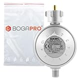 BOGAPRO 11 Stufen Niederdruckregler, Einstellbarer Gasdruckminderer von 25-50mbar für Propangasflaschen bis 11kg, inkl. Polybeutel