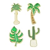 MUCKLILY Teiliges Broschen Legierung mit Cartoon motiven Kaktus Kokospalme Monstera Bunte Anstecknadeln für Damen Kleidung Vielseitiges Modeschmuck accessoire für Alltag und Festliche