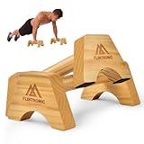 flintronic Liegestützgriffe Holz, rutschfeste Push-Up Bars, Ergonomische Handstandgriffe für Calisthenics, Fitness & Oberkörpertraining