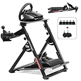 GTPLAYER Lenkradständer für Lenkrad Gaming Wheel Stand Racing Lenkradständer mit V1 V2 Schalthebelhalterung Neigungsverstellbares Gestell PS4 Xbox PC, Pro-Edition