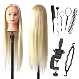 FGXY Haartraining Kopf, Modell Frisur Set Werkzeuge und Feste Klammern und Unsichtbare Haarcurler Set, Puppenkopf zum Frisieren, Trainingsköpfe für Kinder, DIY Haare Frisuren Set(beige)