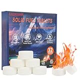 LANXUANR Festbrennstofftabletten Feueranzünder für den Kamin, für den Innen- und Außenbereich, für Lagerfeuer, Grillen, Feueranzünder für Grill und Holzofen (32 Stück*15g)