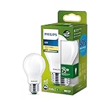 Philips LED Classic ultraeffiziente E27 Lampe (75 W), matte LED Lampe mit warmweißem Licht, energiesparende Lampe mit langer Nutzlebensdauer, Energieeffizienzklasse A