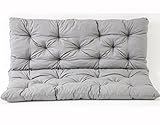 Ambientehome HANKO - Gepolstertes Kissen mit Rückenlehne für 3-Sitzer-Gartenbank, Grau, 150 x 98 x 8 cm