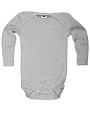 Cosilana Baby Body Langarm 45% KBA Baumwolle 35% kbT Wolle 20% Seide (98-104, Grau meliert)