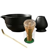 Matcha Whisk Set, Matcha Bowl With Spout, Traditional Whisk, Scoop, And Holder, Complete Kit For Chai Ceremony, Japanese Cha Accessories, Ideal For Fine Powder Tea Lovers