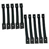 Mikikit 10St Kleiner Audio-Ledergriff versenkter bündiger Fingergriff geschlitzt Bodenknopf System schiebetürgriff Visite Lautsprecher schwarzer Griff Subwoofer-Griff Eisen Plus Leim Black