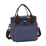 Gcljlmy Isolierte Kühltasche, Lunchbox-Tasche, Picknick-Tasche, tragbare Lebensmittel-Liefertasche, Lunch-Kühltasche, Thermotasche für Wandern, Arbeit, Reisen (Dunkelblau)