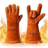 STOOQ BBQ Handschuhe – Hitzebeständige Handschuhe – Strapazierfähig und komfortabel – Ideal zum Grillen, Kochen und Arbeiten bei hohen Temperaturen bis zu 350 Grad