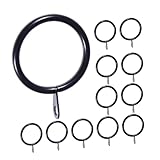 ERINGOGO 20 Sätze Teiliges Gardinenringe Schwarze Vorhangringe aus Robustem Material Langlebige Gardinenröllchen mit Ösen für Gardinenstangen Einsetzbar für Dusch Fenster vorhänge