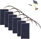 6 Stück 62 x 36 mm Mini Solarpanel, 3V 0,27W 90mA Mikro-Mini-Solar-Panel-Zellen Sonnenkollektor Mikro Solarmodule für Sonnenenergie Heimwerken DIY Wissenschaft Projekte Spielzeug Akku-Ladegerät