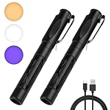 flintronic 2PC Pupillenleuchte Medizin, Diagnostikleuchte Krankenschwester Rettungsdienst Zubehör, mit 3 Beleuchtungsmodi, Aufladbar USB LED Stiftlampe,für Krankenschwester Studentische Ärzte-Schwarz