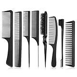 Tao Pipe 8 Stück Toupier Bürste und Kamm Set, Doppelkanten Haarbürste, Pflege Kanten Bürste, Robuster Rattenschwanz Kamm für Friseurin, Frauen, Baby, Kinder