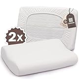 Luxoon Kissenbezug für Gesundheitskissen – 95% Baumwolle / 5% Elasthan, Atmungsaktiv und Hautfreundlich, Waschbar, Für Komfort und Hygiene 2er Pack 30-45 x 50-65 cm, Weiß