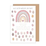 Edition Seidel Premium Glückwunschkarte zur Taufe mit Umschlag. Taufkarte mit Spruch Grußkarte Billet Junge Mädchen Kind Baby Taufkind Regenbogen Kirche (ET184 SW025)