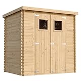 TIMBELA M311 Holzhaus Gartenhaus - Gartenschuppen Holz B204xL142xH200 cm/ 2,22 m2 Lagerschuppen für Garten - Fahrrad Schuppen - Wasserfestes Dach