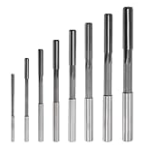 8 Stücke Reibahlen Set, Schnellarbeitsstahl Reibahlen, 3/4/5/6/7/8/9/10mm Reibahlen, für Verbesserte Bohrgenauigkeit, für Bohrungen, Einbaubohrer, Fräsmaschinen, etc (Silber)