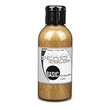 Senjo Color Basic Bodypainting Farben I Gesichts- & Körperfarbe I Kinderschminken, Karneval, Fasching I 75 ml I Airbrush Farbe (Metallic Gold)