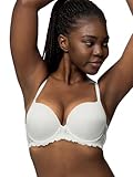 Dorina Damen Super Push Up BH mit Bügel, Formbügel und Spitze T-Shirt BH, Elfenbein ,75B