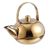 MAGICLULU Topf Aus Edelstahl Schwanenhals Spender Kabelloser Wasserkocher Schwimmbad Flasche Trichter Vakuum Tee-ei Automatisch Tauchwassererhitzer Deckel Luft Retro Golden Rostfreier Stahl