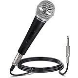 Pyle Mikrofon - Karaoke Mikrofon, Dynamisches Gesangsmikrofon, Bewegliche Spulen-Dynamik-Kardioid-Einweghandmikrofon, EIN/AUS-Schalter mit 4,5 Meter XLR-Audiokabel auf 6,35mm Audiostecker Karaoke box