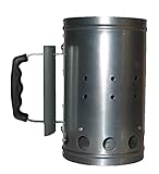 Bambelaa! Grillkohleanzünder Anzündkamin BBQ Grillanzünder Grillkamin Grillstarter Grill Holzkohle Ofen Anzünder Kohlestarter (Silber)
