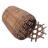 Abaodam Hölzerner Müllkorb geflochtener Mülleimer dekorativer Küchenmülleimer Weiden-Mülleimer kleiner Mülleimer aus Korbgeflecht Dekorative Müll kann Holz Light Brown