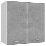 vidaXL Hängeschrank 2 Regalböden Küche Schrank Einbauküche Küchenzeile Küchenmöbel Oberschrank Küchenschrank Betongrau 60x31x60cm Holzwerkstoff