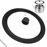 Zocipro Pfannendeckel Universal, Universaldeckel Ø 24-26-28 cm für Pfannen und Töpfe, Pfanne Deckel mit Silikonrand, Universal Glasdeckel, Silikon Topfdeckel 24-28cm für Vielseitiges Kochen