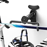 WELDUN Fahrrad Wandhalterung Klappbar, Metall Fahrradhalterung Wand 30kg Tragfähigkeit, Fahrrad Wandhalter rechts oder links drehbar, Fahrradaufbewahrung mit Haken für Garage