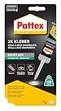 Pattex Kraft-Mix Extrem Fest, extrem starker Epoxidharz Kleber mit hoher Endfestigkeit, Klebstoff für fast jedes Material, transluzenter 2 Komponenten Kleber, 1x12g
