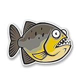 13 cm x 9 cm Cartoon Auto Aufkleber Piranha Fisch Vinyl Aufkleber Tier Reflektierende Aufkleber Auto Styling