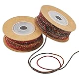 Beadthoven Geflochtene Baumwollkordel, Segment, gefärbt, 3 Stränge, gedrehtes Makramee-Seil, metallisches Perlenfaden, Schnüre für Schmuckherstellung, Stricken, Wandbehang, Pflanzenaufhänger
