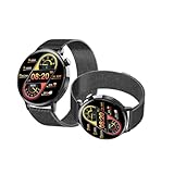 Wizvox 2025 Schlaftracker - 𝐃𝐢𝐚𝐛𝐞𝐭𝐢𝐜 𝐰𝐚𝐭𝐜𝐡 Bluetooth Verbunden 1.32' Blutdruckmessgerät Uhr Herren Sport Und Fitness F22r0528,BlackMilan
