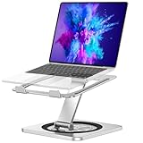 EOIWUY Laptop Ständer mit 360° Drehteller, Verstellbar Laptop Stand, Ergonomischer, Belüfteter, Faltbarer Notebook CD DVD Ständer Halterung für Teamarbeit, Kompatibel mit MacBook Air/Pro, HP (10-16')