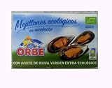 Mejillones Ecológicos en Escabeche con Aceite de Oliva Virgen Extra, 540g, Pack de 2
