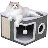 Katzenhöhlen für den Innenbereich, Katzenhöhle für Häuser und Eigentumswohnungen in der Katze, bequemes Katzenbett für einen sicheren und stabilen Spielplatz für Ihr Bett