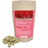 Eisen-Bisglycinat (Eisen-Chelat) 270 Kapseln Vegan hohe Bioverfügbarkeit mit weiteren natürlichen 'Helfern', wie Baobab, Gerstengrassaft, Moringa und Rote Beete. (270 stück (1er Pack))