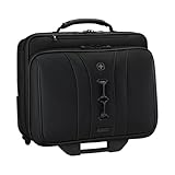 WENGER Legacy Black Series Aktenkoffer, Laptop-Tasche zum Rollen, Trolley, Notebook bis 15,6 Zoll, 29 l, Büro Business Uni Schule, Schwarz, 653631