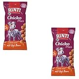 Rinti Chicko Plus Superfoods mit Goji Beeren | Doppelpack | 2 x 70 g | Belohnungssnack für Hunde | Hühnerbrustfilet mit Goji Beere | Schonend luftgetrocknet und ohne Fleischmehle