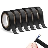 6 Stück Schwarzes Isolierband, 16mm X 15m Kfz Gewebeband, Selbstverschweißendes Isolierband, Elektriker Klebeband Schwarz, Selbstklebendes Isolierband für Elektriker Verdrahtungsprojekte, Reparaturen