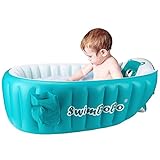 Aufblasbare Babybadewanne, tragbar, faltbar, Mini-Schwimmbad für Kleinkinder (blau)