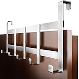 4smile Türgarderobe zum Einhängen – Türhaken aus Edelstahl, flexible Kleiderhaken Tür, robust - Vielseitige Haken zum Einhängen, platzsparende Türhakenleiste für gesamte Wohnung