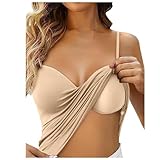 JokeLomple Crop Top Damen - Glitzer Oberteile Sexy Rundhalsausschnitt Tank Tops Halter Tops mit Kontrast Spitze Tunika Läsiges U-Kragen Metallisch Party Weste Rave Outfit Clubwear