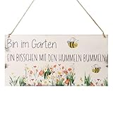 bumblebee Garden sign, garden, funny, hobby, birthday present, beautiful shabby style,handmade wooden sign