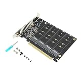 4-Port M.2 NVMe SSD auf PCIE X16 MKey Festplatten-Konverter-Leser mit Erweiterungskarten für High-Speed-Datenübertragung (ph44)