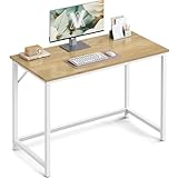 VASAGLE Tisch, Computertisch, Bürotisch, 100 x 50 x 76 cm, für Arbeitszimmer, Schlafzimmer, Wohnzimmer, natureichenfarben-perlweiß LWD041W70V2