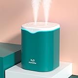 Tragbarer Mini-Luftbefeuchter, Luftbefeuchter mit kühlem Nebel, USB-Luftbefeuchter mit Dual-Spray, Luftbefeuchter für Schlafzimmer, kleiner Reise-Luftbefeuchter mit Nachtlicht für (Grün)