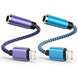 Gaef Lightning auf 3,5mm Klinke Adapter 2 Pack, [MFi Zertifiziert] iPhone Aux Adapter, Lightning auf Klinkenstecker Kopfhörer Adapter für iPhone 14 Plus Pro Max/13/12/11/X/XS/Max/XR/8/7