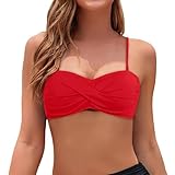 Bandeau Bikini Damen Bikini Oberteil Push Up Bikinioberteil FüR Damen Bikinis Bandeau Top Verstellbar Spaghetti TräGer Bademode StüTzender Badeanzug FüR Schwimmbad Strand Party